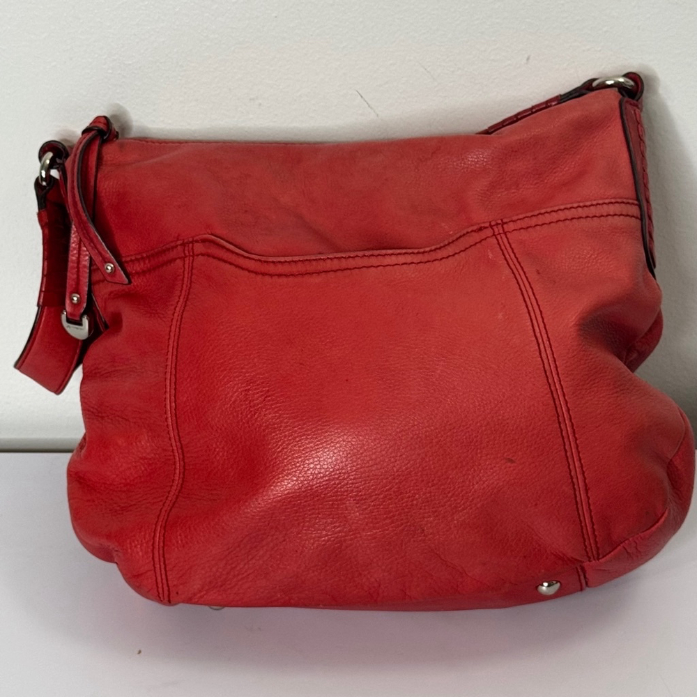 b. makowsky Red Leather Hobo Bag